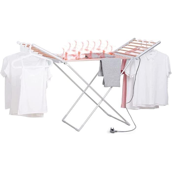 Etendoir Chauffant Chauffant Pliable, Seche Linge Electrique 230 W avec Ailes, Sèche-Serviettes Intérieur Extérieur, Séchoirs A588