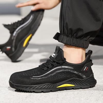 Fashion Safety Shoes Men Steel Toe Sneaker Lightweight Puncture Proof Safety Work Boots Man Breathable Working Shoes Anti-smash