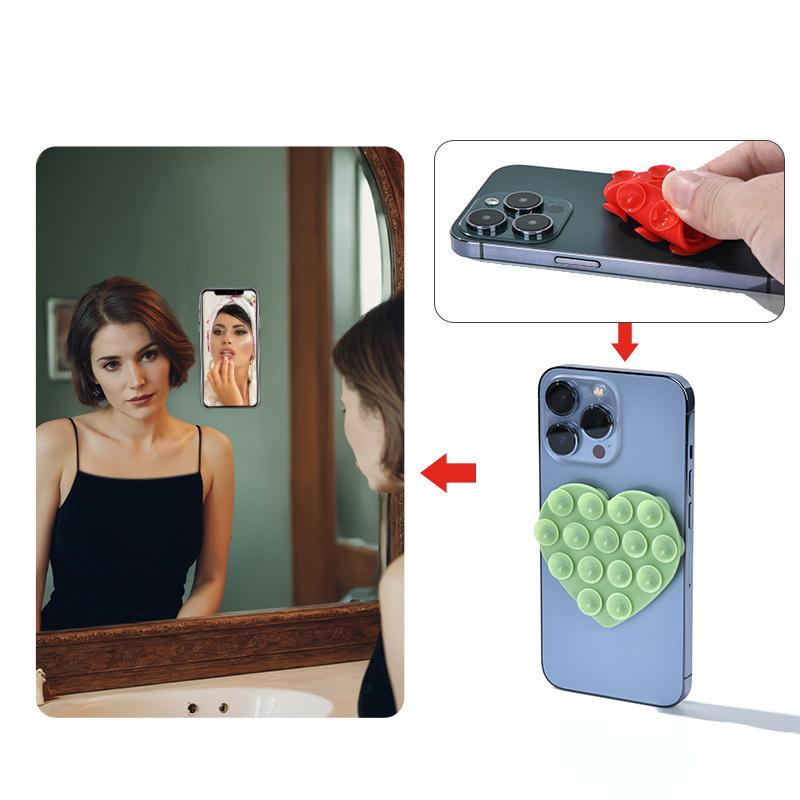 Heart Suction Cup Phone Mount Phone Accessories Hands-Free Strong Grip Holder For Selfies And Videos