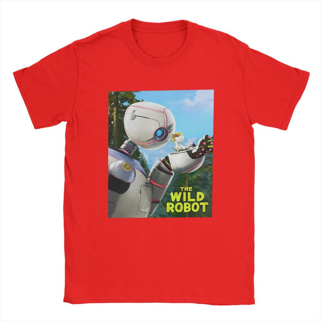 The Wild Robots T-Shirt for Men 2024 New Cartoon Awesome Cotton Tee Shirt Crew Neck Short Sleeve T Shirts Gift Idea merch