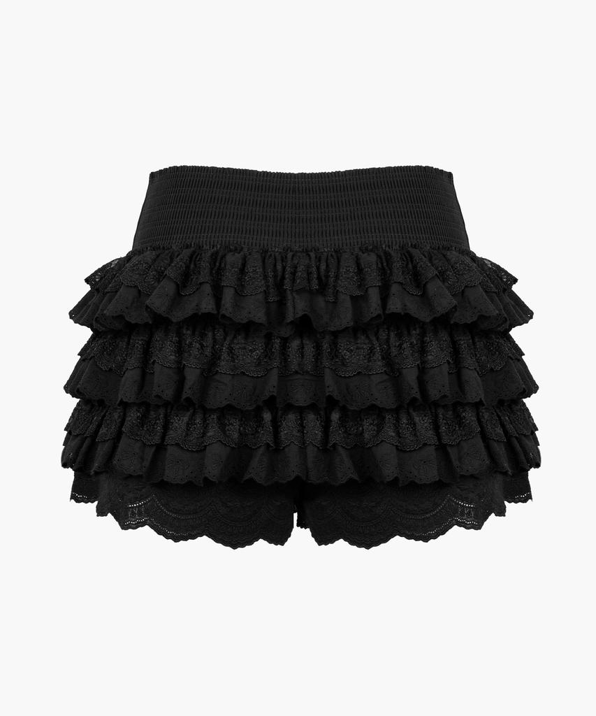 ROUGHNECK Lace Tutu Pants Skirt Black