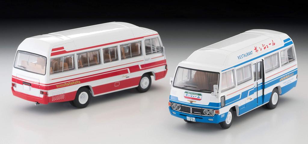 Tomica Limited Vintage Toyota Coaster High Roof Deluxe Car Finished Product 1/64 LV-184b White/Red