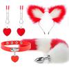 Anal Sex Toys Fox Tail Butt Plug Sexy Plush Cat Ear Headband With Bells Necklace Set Massage Sex Toys For Women Couples Cosplay