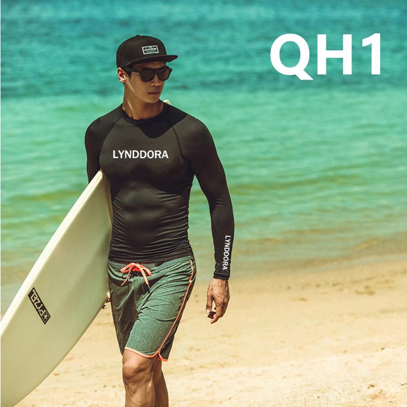 Men's Quick-Drying Long-Sleeve Wetsuit Set - Jellyfish Protection, Surf, Snorkel, Sun Protection, Fitness, Split Swim Trunks
