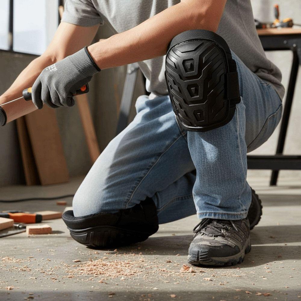 Double Strap Design Sports Knee Pad Comfortable Heavy Duty Knee Protection Pad Anti-Slip Waterproof Labor Protective Gear