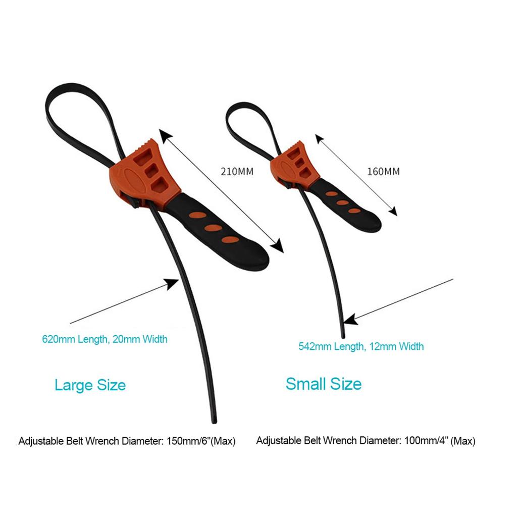 SHUBIAO Rubber Belt Wrench, Multifunctional Rubber Belt Wrench Adjustable Spanner Bottle Opener Filter Wrench Car Repair Tool