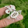 Golden Rutile Stone Sister Anniversary Bezel Trendy Pendant Jewelry 925 Silver