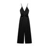 Spring New Women's Fashion Style Loose Temperament Sleeveless Crepe V-neck Strap Long Jumpsuit 1165496