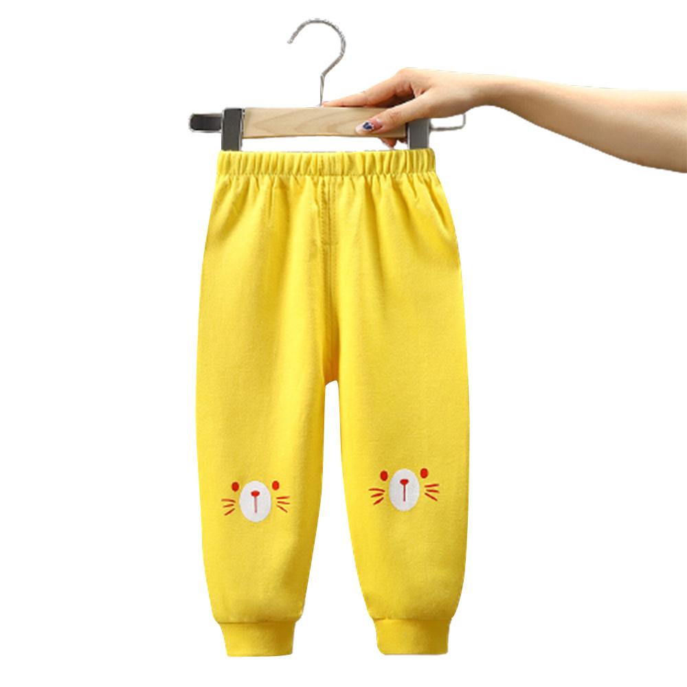 Kids' Autumn and Winter Harem Pants with Cute Cartoon Prints and Elastic Waistband