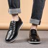 Men's Handmade Casual Leather Shoes Lace Up Breathable Brogue Shoes Fashion Comfortable Footwear for Daily Wear Office Leisure