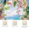 1pc Spring Fantasy Ocean Shower Curtain - Bright Flowers and Tropical Scenes, Polyester, Bathroom Decor, Floral Shower Curtain