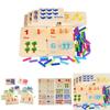 Wooden Montessori Math Learning Stick Color Recognition Matching Board Educational Toy For Early Childhood