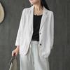 ZANZEA Koreanische Version des Sommers 3/4 Ärmel Knopf Baumwolle Leinen Anzug dünne Strickjacke Jacke Frauen Oberbekleidung