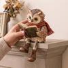 Reading Owl Statue for Home Decor Figurine, Creative with Glasses Scarf Boots And Open Book, Whimsical Reader Gift Teachers Sculpture Book Nook Shelf