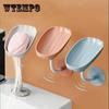 Soap Dish Drain Free Punching Household Toilet Bathroom Kitchen Vertical Suction Cup Wall Hanging Soap Holder Soap Shelf