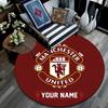 Custom Name Manchester United Round Area Rug,Carpet Rug for Living Room Bedroom Sofa Playroom Decor,Non-slip Floor Mat