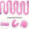 2pcs Christmas Tinsel Garland, Pink Glittering Decoration For Tree Party Wedding Supplies, Party Decor, Holiday Decor