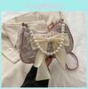 2024 New Fashion Small Shoulder Bag Women Stylish Crossbody Bag With Cute Pleats And Lovely Bow Pearl Handbag In White