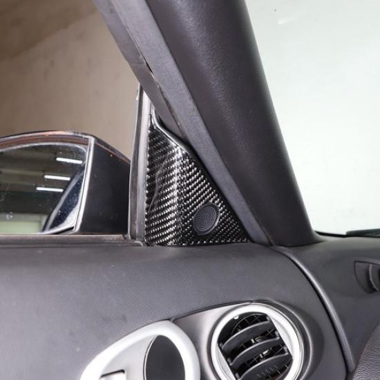2PCS Soft Carbon Fiber A-pillar Speaker Frame Trim For Nissan 350Z 2003-2006