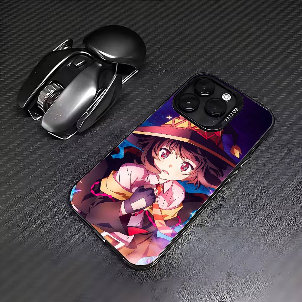 K-Kono Subarashii S-Sekai ni Shukufuku Phone Case For iPhone17,16,15,14,13,12,11 Plus,Pro Max Colored Silver Plated Inside Cover