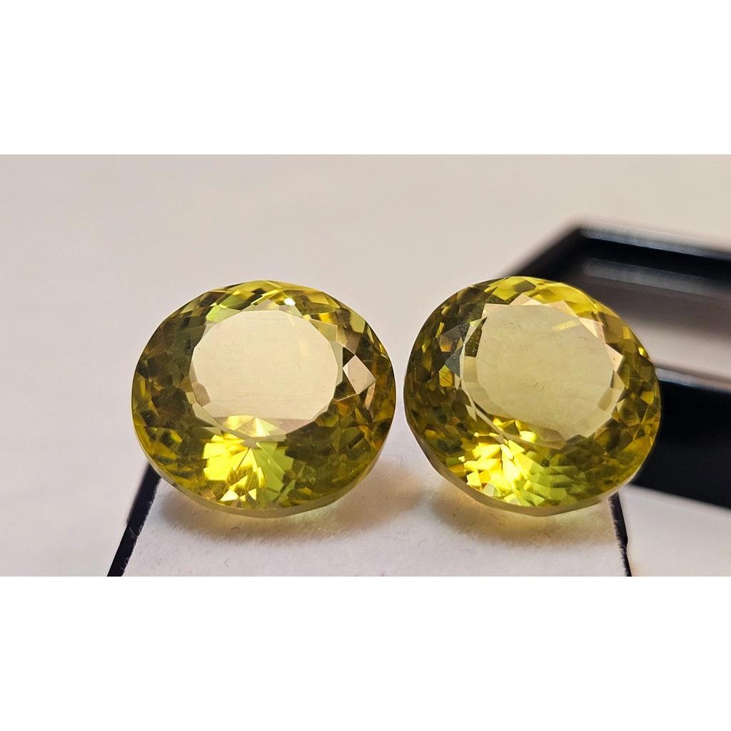 22.10 Ct Natural Yellow Sapphire Round For Earring Making Pair Gemstone