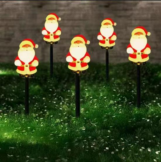 2025 Solar Weihnachts-Weihnachtsmann und Schneemann Leuchtende Lichterkette für Außendekoration