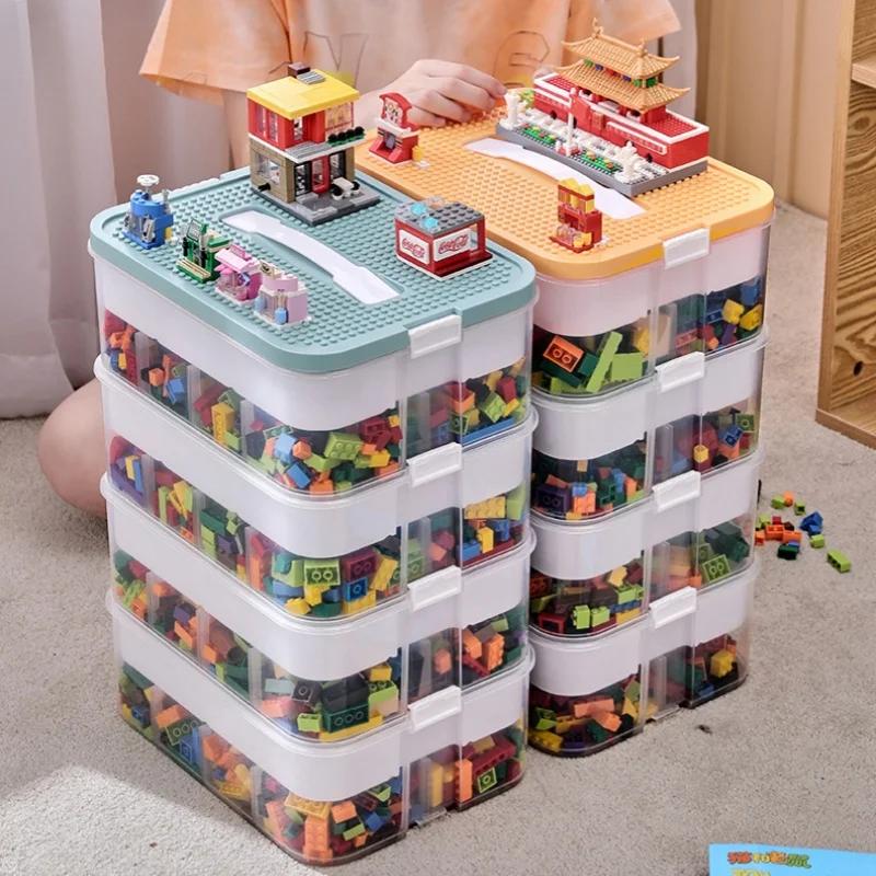 LEGO Aufbewahrungsbox, stapelbar, großes Fassungsvermögen, Spielzeug-Organizer zum Sortieren kleiner Steine und Aufbewahren von Komponenten, wichtige Spielsachen fürs Kinderspielzimmer
