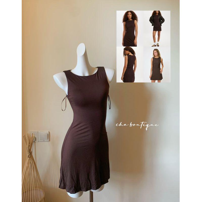 

Австралия A1 * Y Cos Wear Французское Плоское Минималистичное Платье-Жилет Без Рукавов Curry XXS