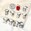 Adorable White Cartoon Puppy Brooch - Cute Japanese Style Metal Badge Accessory for Bags