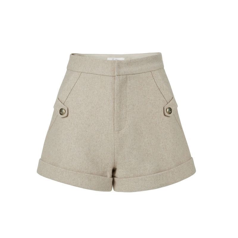 

Женские 2025 Новые Осенне-Зимние Повседневные Брюки С Высокой Посадкой А-Силуэта S бежевый