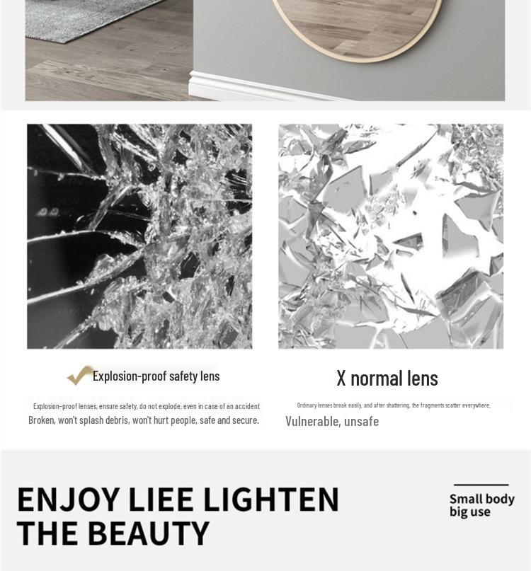 Wall-Mounted Full-Body Dressing Mirror for Girls' Bedroom - No Drilling Required, Insta-Worthy Fitting Mirror