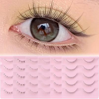 5pairs Whole Pair Lower Eyelashes Transparent Stems Eye Makup Tool Natural Eyelash Extension  Beauty