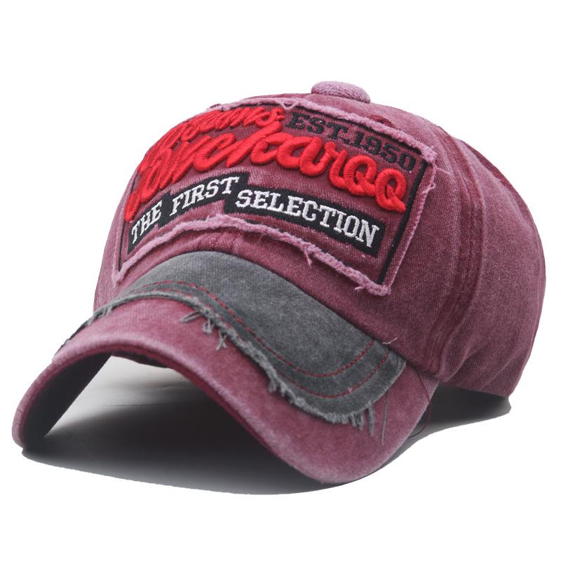 

Бейсбольная кепка Мужская кепка с вышивкой букв Женская уличная шляпа от солнца красный