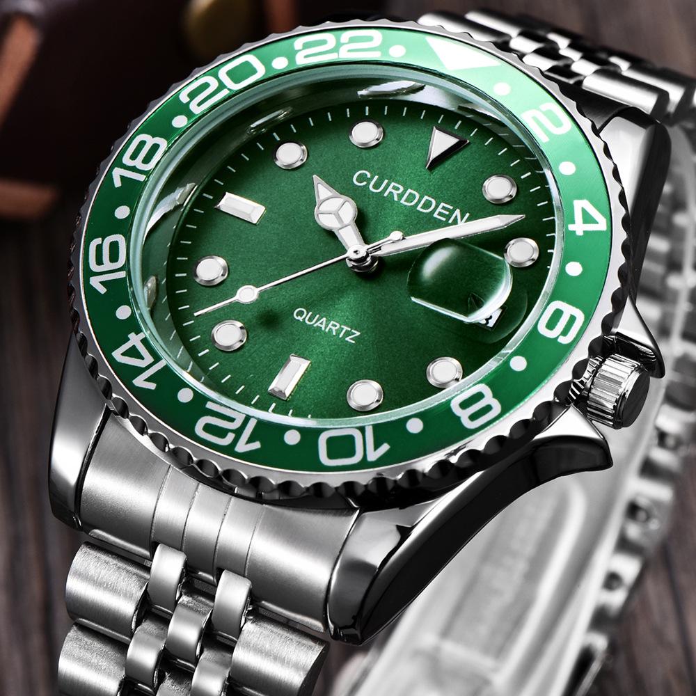 Herrenmode Edelstahl Quarz Datum Armbanduhr