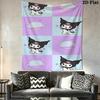 Kuromi Purple Berry Cute Print Tapestry Wallmounted Background Cloth Wall Decoration Home Decor Homestay Soft Decoration Tapestry