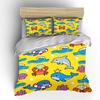 3PC Cartoon Sea Animal Pattern Print Bedding Set 1 Duvet Cover 2 Pillowcases for Adult and Children Luxury Gift Full Size