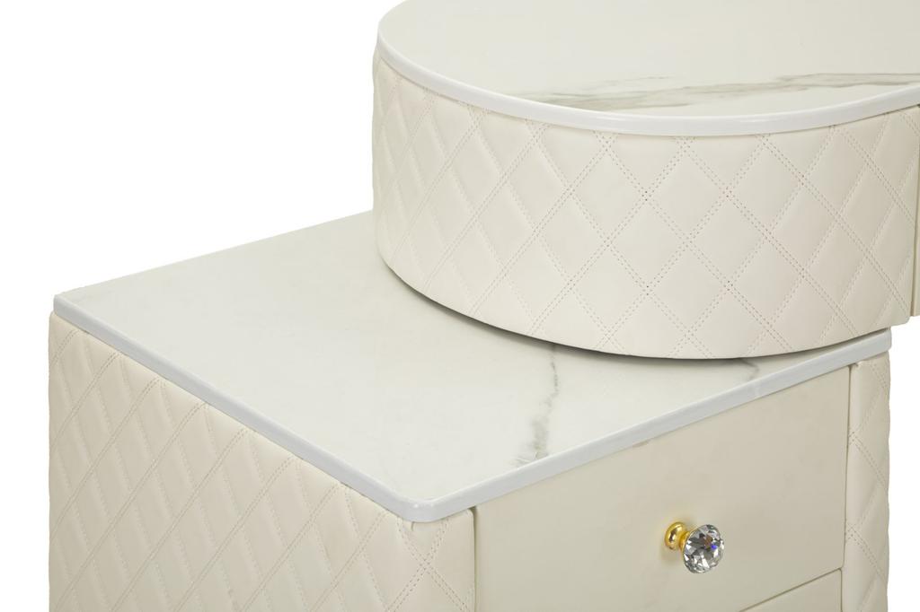 Betttisch Sharon Weiß Mit Hocker Cm 120X40X75 (Hockergröße Ø36X39)