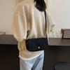Fashion canvas crossbody small square bag 2025 casual shoulder bag women's simple solid color underarm bag cross-border