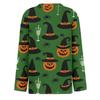 Women Fashion Long Sleeve Crew Neck Top Halloween Print Split Hem Casual Blouse Lightweight Comfortable Fit