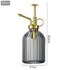 Creative Hand-Press Glass Watering Spray Bottle with Vertical Stripe Design