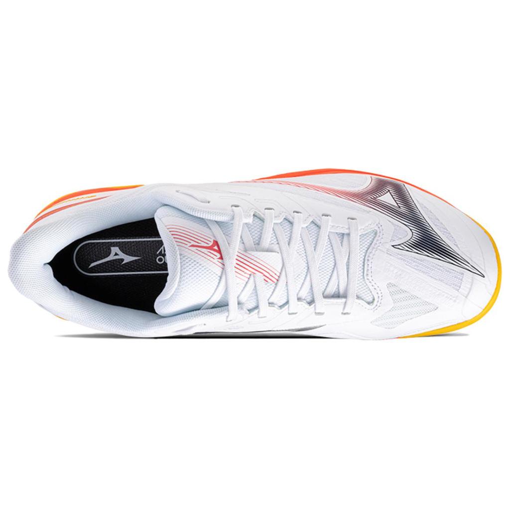 Mizuno Wave Exceed Court Fashion Shock Absorbing Durable Non-Slip Low-Top Tennis Shoes Unisex sneaker White Orange 61GA251860