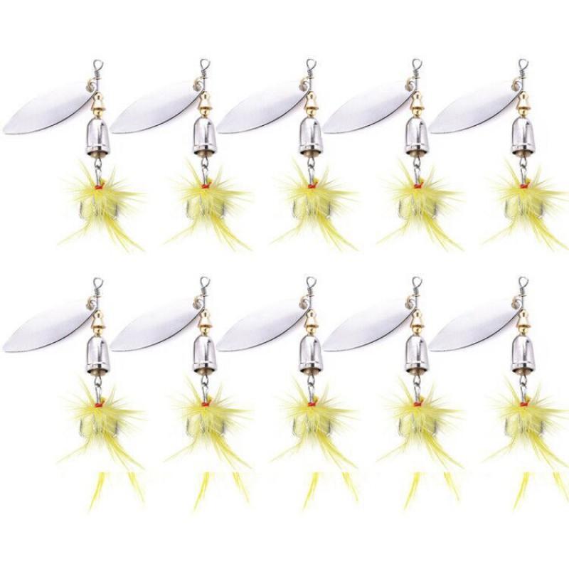 6g Metal Spinnerbait Fishing Lure With Feather Flash Blade Bass Pike Perch Freshwater Saltwater