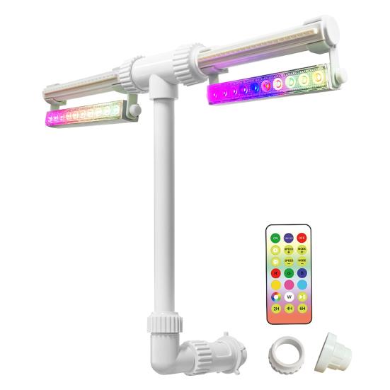 Outdoor Pool Fountain with 7 Light Adjustable Dual Color LED Spray Pool Water Fountain Pool Waterfall