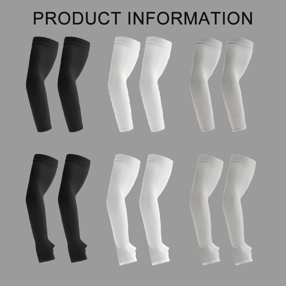 1Pair UPF50+ Cool Arm Sleeves Summer Breathable Sunscreen Ice Silk for Cycling Running Fishing Plus Size Over Sleeve