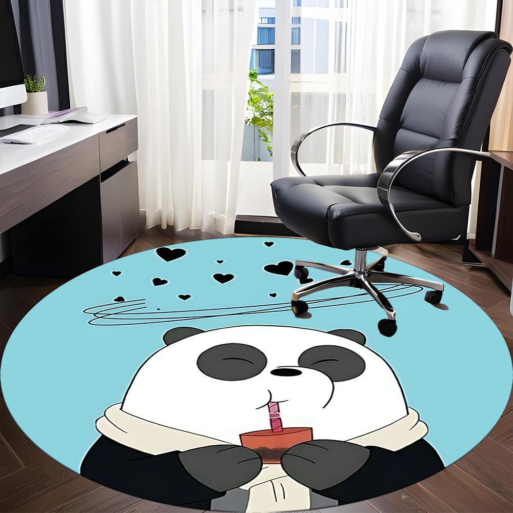 1pc We Bare Bears Friends Office Round Area Rug, Under Office Chairs Bedroom Living Room Home Decor a1022175