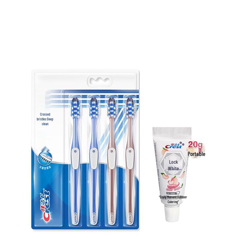 Crest 7-Effect Toothbrush and White Peach Toothpaste Bundle