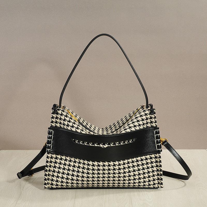 

Классический бренд J.W Высококачественная сумка ручной работы из коровьей кожи в ретро-стиле, повседневная сумка-тоут 28x9x23 чёрный