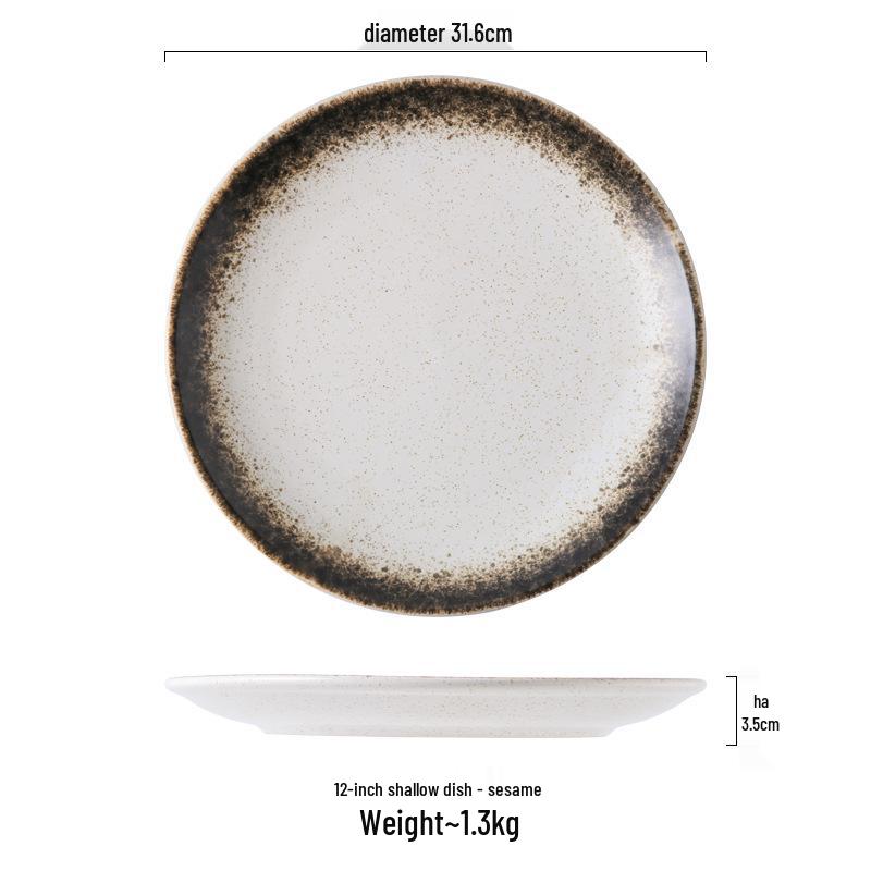 12-inch Japanese Style Round Dinner and Salad Plate