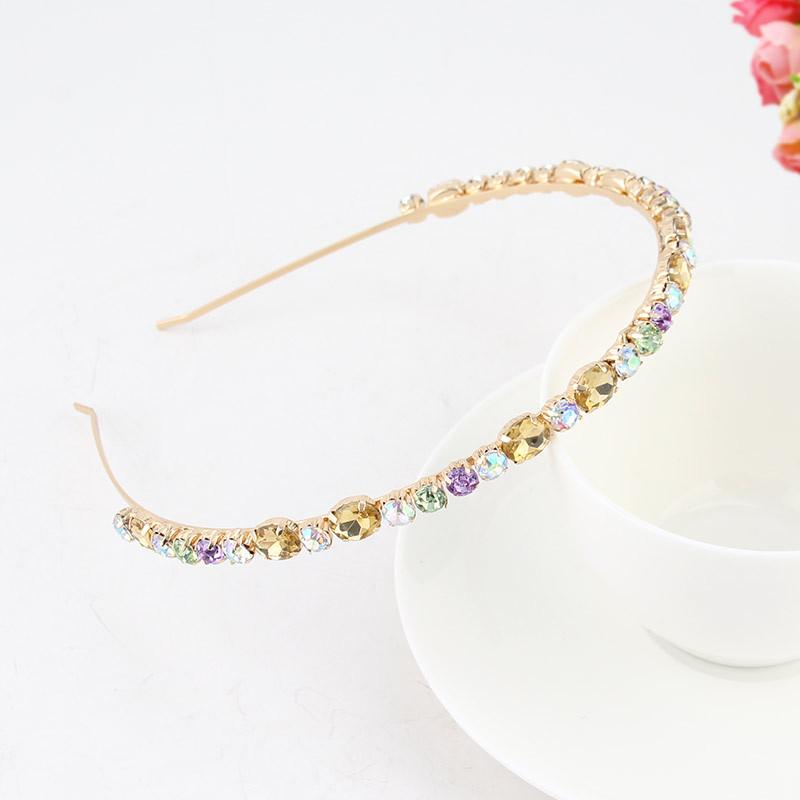 Baroque Colorful Rhinestone Headband Hair Hoop Women Hair Accessories New Shiny Fashion Crystal Flower Crown Head Wrap