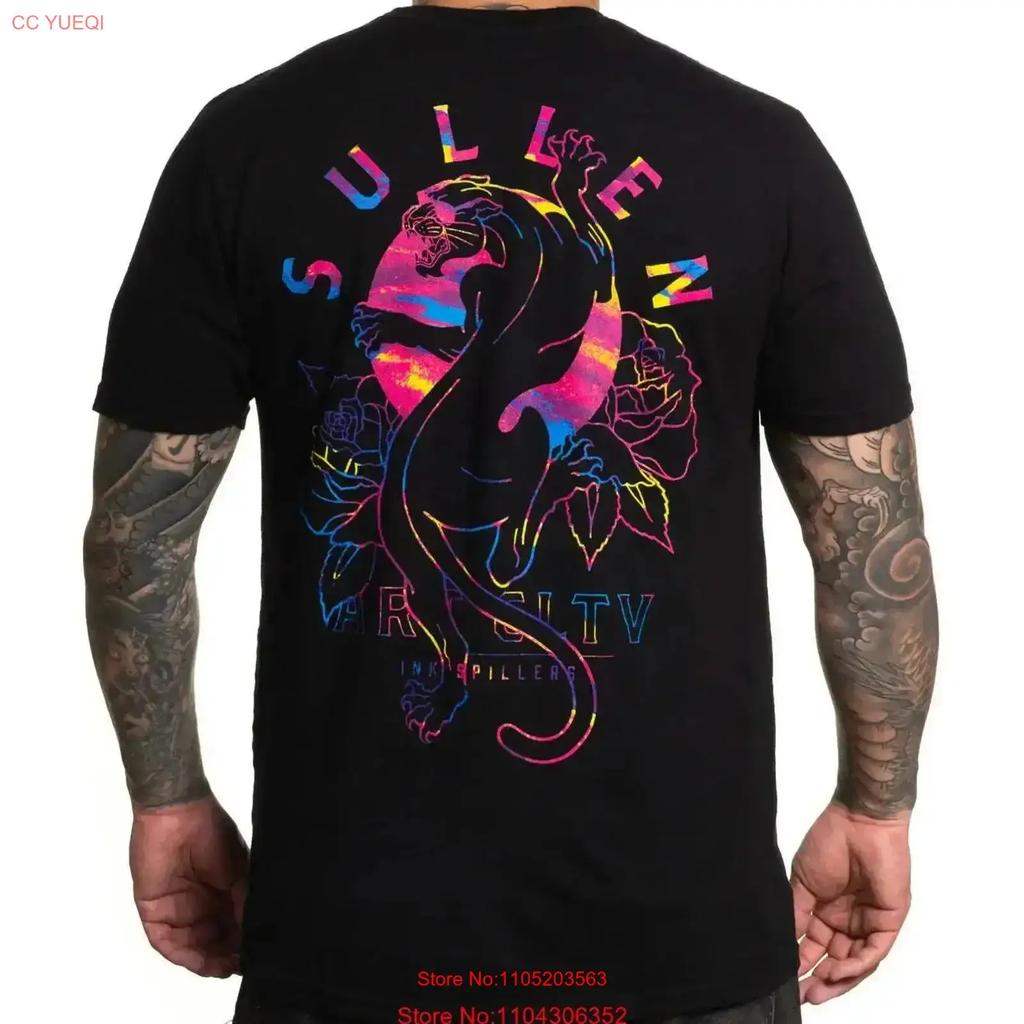 Sullen Rad Panther Neon Wild Cougar West Coast Cat Tattoo Inked T Shirt Scm4522 Vintage Stylish Graphic Breathable